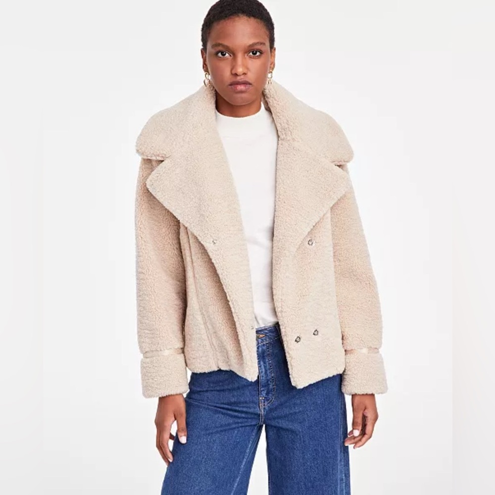 On-34th Women's Teddy Fleece Moto Jacket